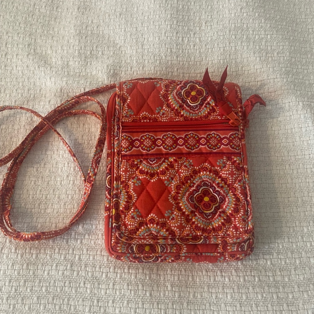 Dark Orange Quilted Crossbody Bag